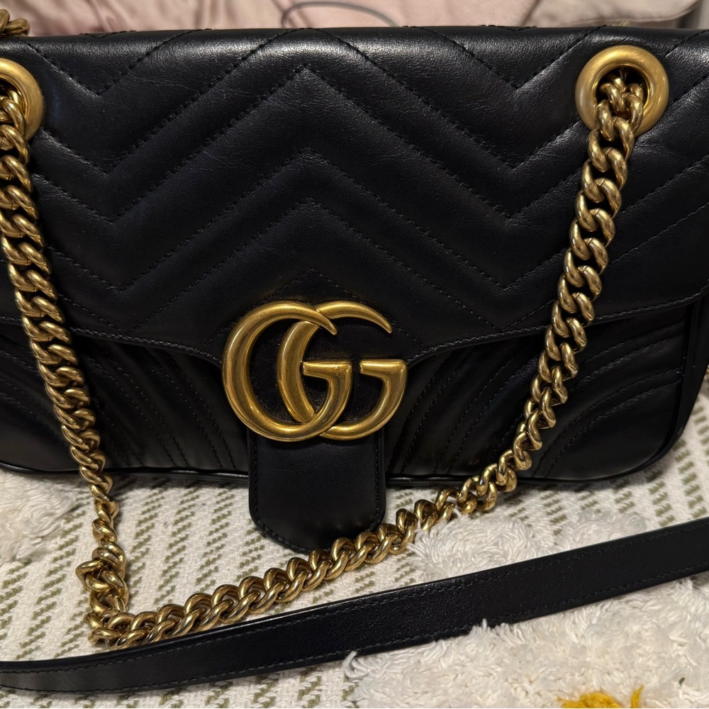 Gucci Black and Gold Crossbody Bag